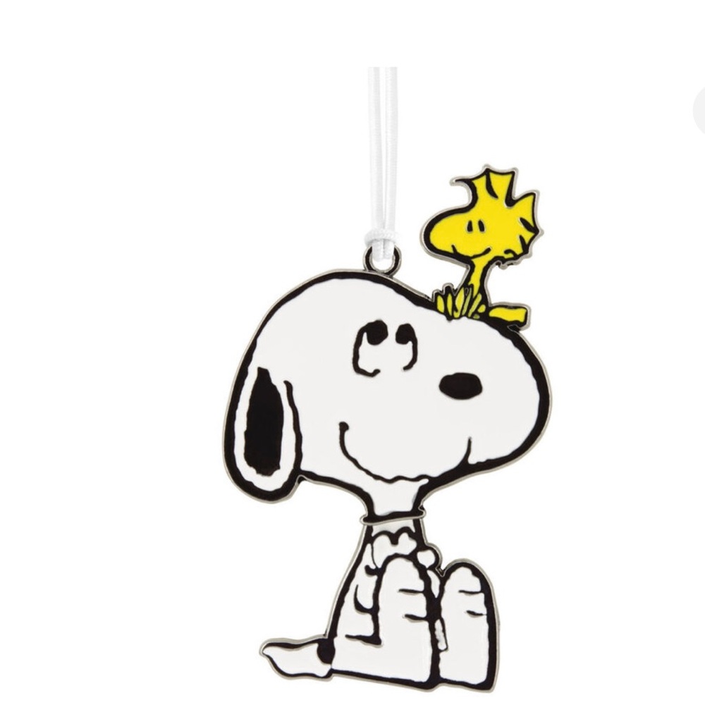 Peanuts Snoopy and Woodstock White and Yellow Hanging Holiday Ornament